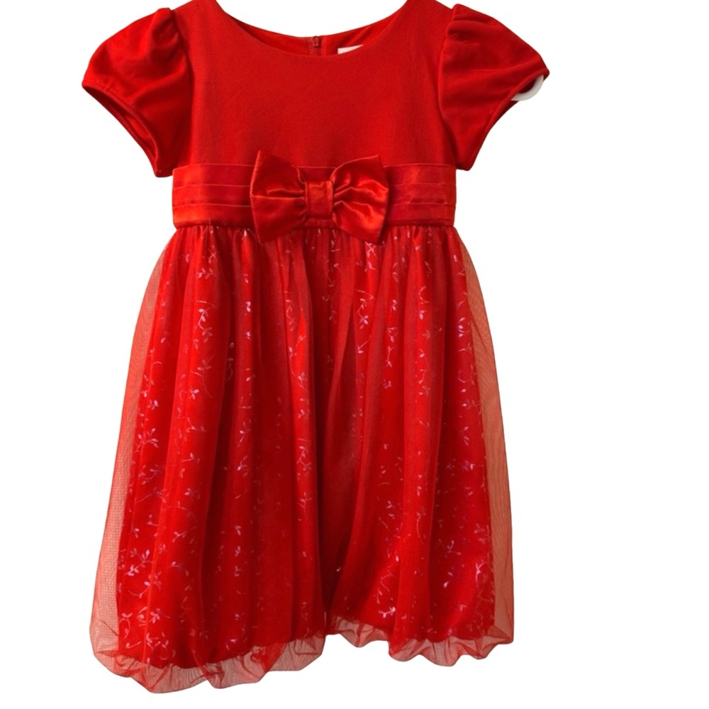American Girl Bitty Baby Red Party Dress Girls Size 5